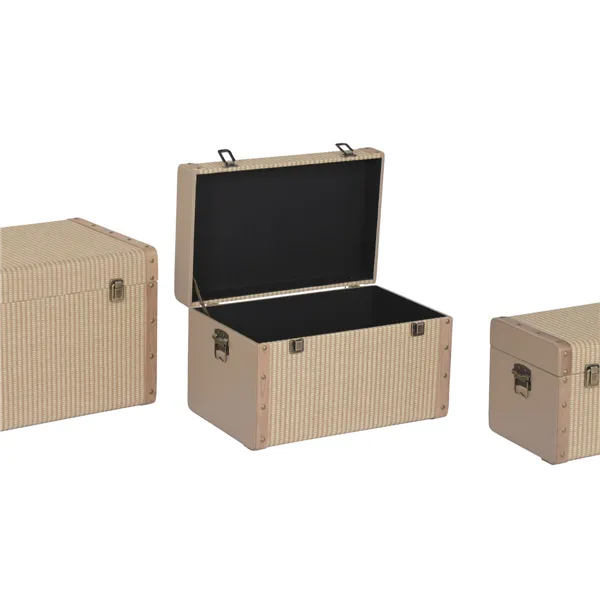 Set of Chests Home ESPRIT Natural Wood Traditional 54 x 36 x 36 cm (3 Units)