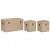 Set of Chests Home ESPRIT Natural Polyester Wood Traditional 80 x 40 x 44 cm (3 Units)