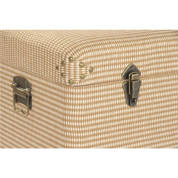 Set of Chests Home ESPRIT Natural Polyester Wood Traditional 80 x 40 x 44 cm (3 Units)