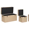 Set of Chests Home ESPRIT Natural Polyester Wood Traditional 80 x 40 x 44 cm (3 Units)