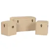 Set of Chests Home ESPRIT Natural Polyester Wood Traditional 80 x 40 x 44 cm (3 Units)