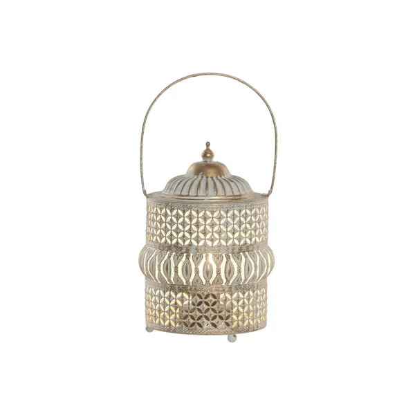 Lantern Home ESPRIT White Golden Metal Arab 14,5 X 14,5 X 19,5 CM