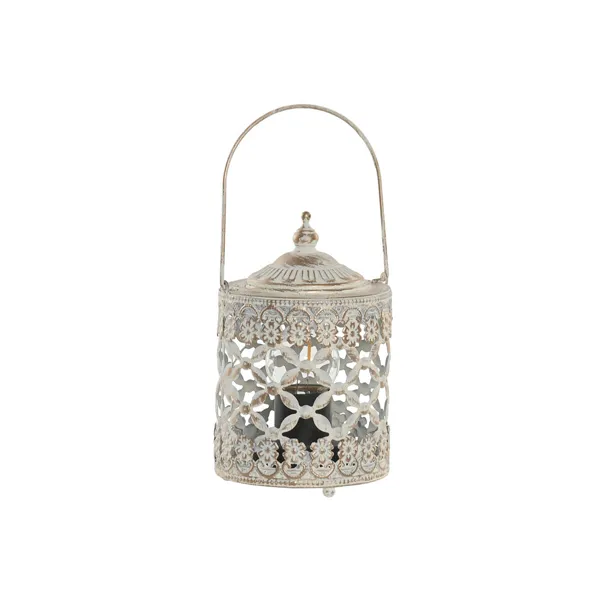 Lantern Home ESPRIT White Golden Metal Crystal Arab 9 x 9 x 14,5 cm