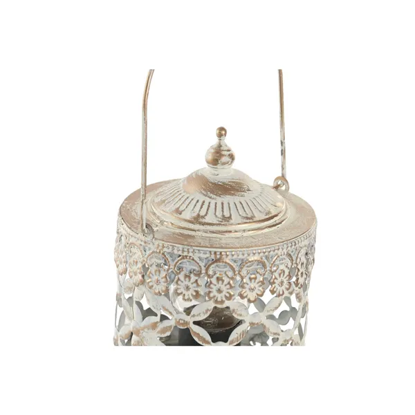 Lantern Home ESPRIT White Golden Metal Crystal Arab 9 x 9 x 14,5 cm