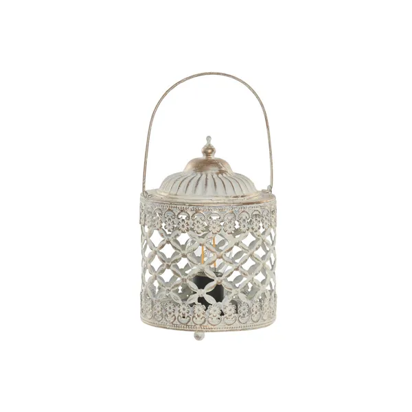 Lantern Home ESPRIT White Golden Metal Crystal Arab 13,5 x 13,5 x 19 cm