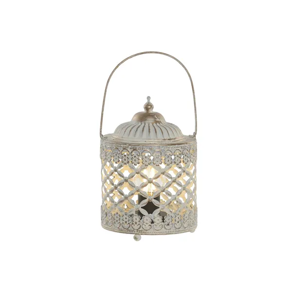 Lantern Home ESPRIT White Golden Metal Crystal Arab 13,5 x 13,5 x 19 cm