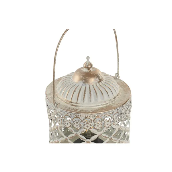 Lantern Home ESPRIT White Golden Metal Crystal Arab 13,5 x 13,5 x 19 cm