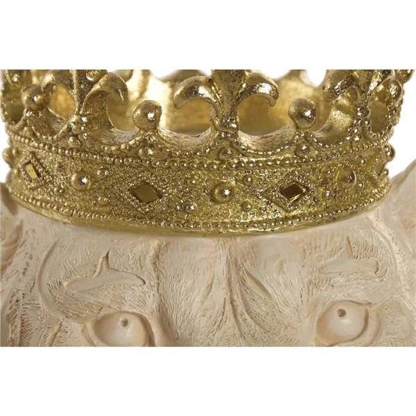 Decorative Figure Home ESPRIT White Golden Tiger Lion (2 Units)