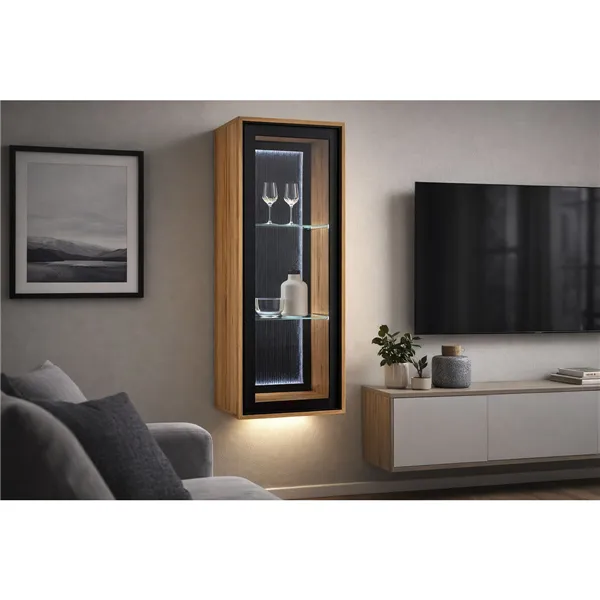 Display Stand Home ESPRIT Crystal Acacia 40 x 40 x 115 cm