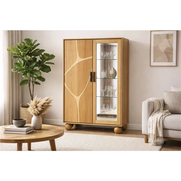 Display Stand Home ESPRIT Crystal Acacia 100 x 40 x 150 cm