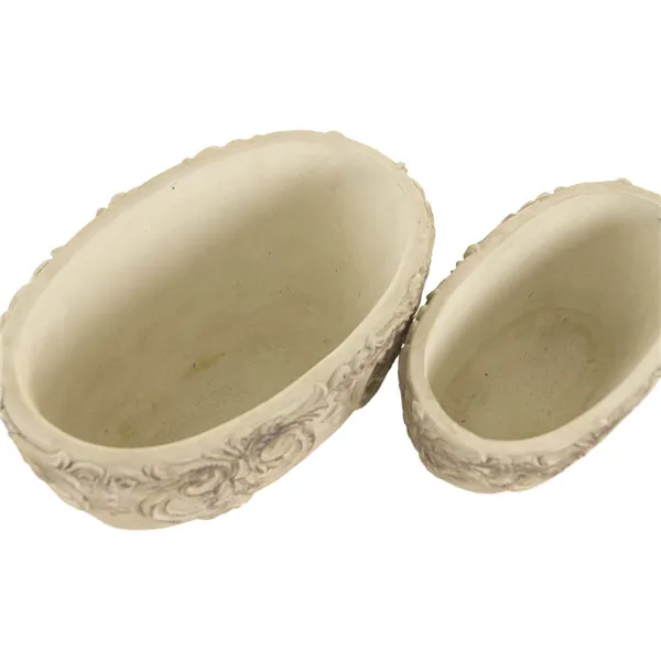 Centerpiece Home ESPRIT White Cement 22 x 14 x 11 cm (2 Units)