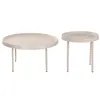 Set of 2 tables Home ESPRIT Cream 75 x 75 x 40 cm