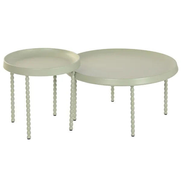 Set of 2 tables Home ESPRIT Green 75 x 75 x 39 cm