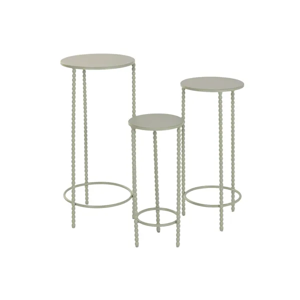 Set of 3 tables Home ESPRIT Green 32 x 32 x 70 cm (3 Pieces)