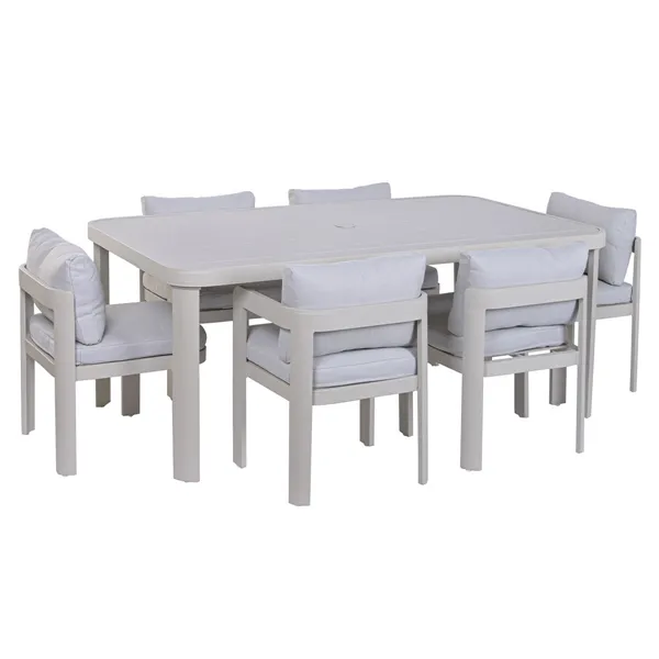 Dining Table Home ESPRIT Cream Aluminium 182 X 105 X 77 CM