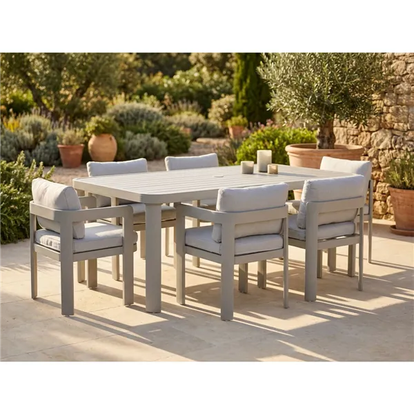 Dining Table Home ESPRIT Cream Aluminium 182 X 105 X 77 CM