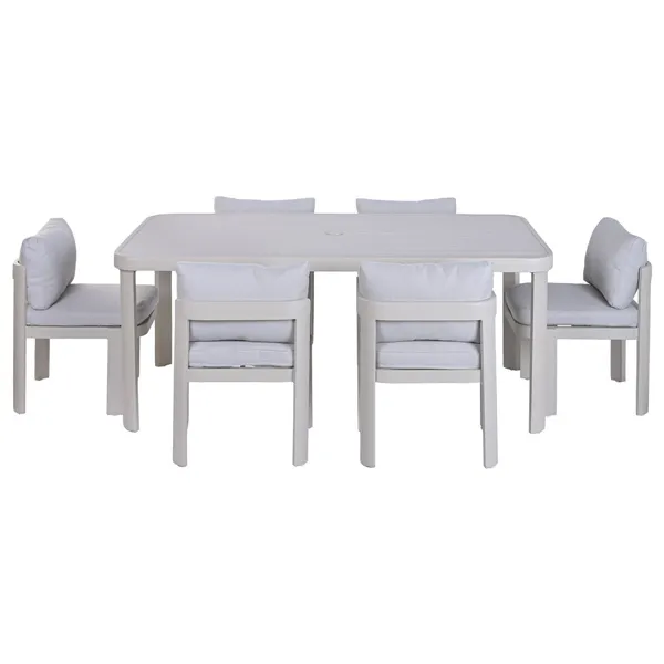 Dining Table Home ESPRIT Cream Aluminium 182 X 105 X 77 CM