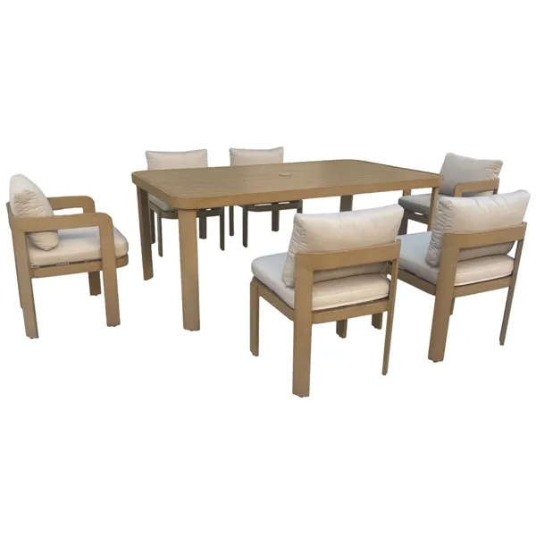 Dining Table Home ESPRIT Brown Aluminium 182 X 105 X 75 CM