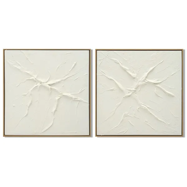 Canvas Home ESPRIT White Abstract Scandinavian 62 x 4,5 x 62 cm (2 Units)
