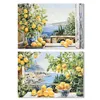 Canvas Home ESPRIT Yellow Blue Mediterranean 100 x 3 x 70 cm (2 Units)