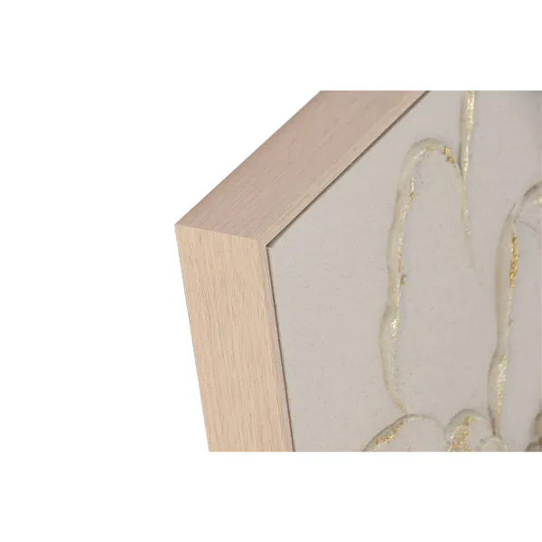 Canvas Home ESPRIT Beige Golden Flower Shabby Chic 62 x 4,5 x 62 cm (2 Units)