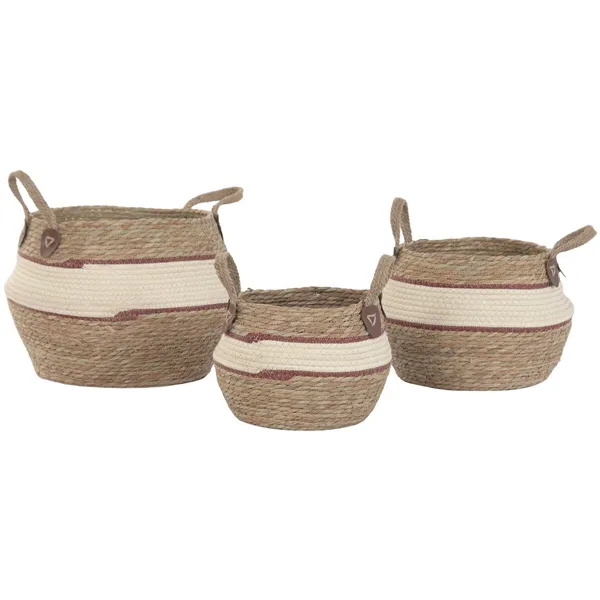 Basket set Home ESPRIT Peach Natural Natural Fibre (3 Pieces)