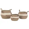 Basket set Home ESPRIT Peach Natural Natural Fibre (3 Pieces)