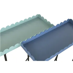 Side table Home ESPRIT Blue Turquoise 60 x 25 x 70 cm (2 Units)