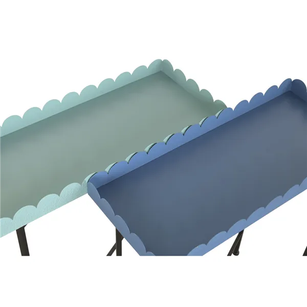 Side table Home ESPRIT Blue Turquoise 60 x 25 x 70 cm (2 Units)