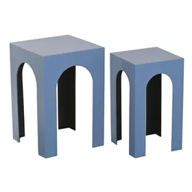 Set of 2 tables Home ESPRIT Blue 40 x 40 x 58 cm