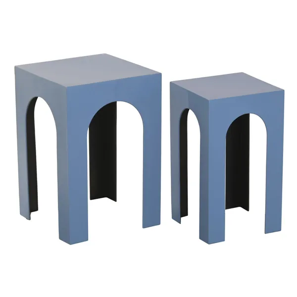Set of 2 tables Home ESPRIT Blue 40 x 40 x 58 cm