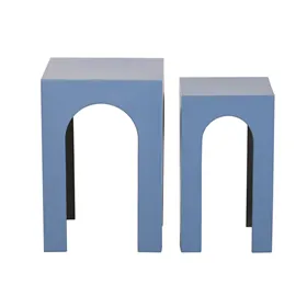 Set of 2 tables Home ESPRIT Blue 40 x 40 x 58 cm