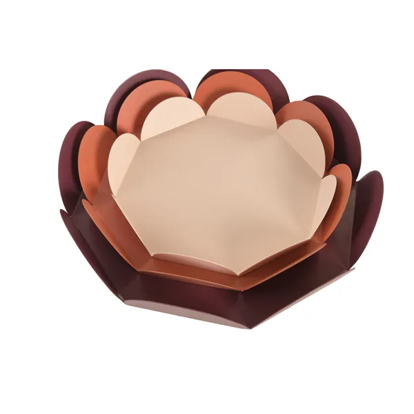 Centerpiece Home ESPRIT Orange Pink Maroon Metal 31 x 31 x 6 cm (3 Pieces)