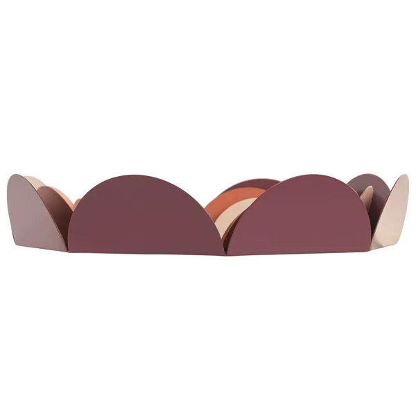 Centerpiece Home ESPRIT Orange Pink Maroon Metal 31 x 31 x 6 cm (3 Pieces)