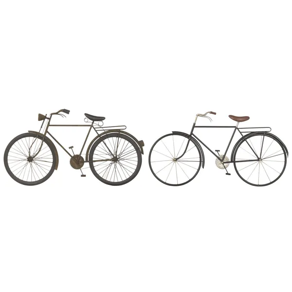 Wall Decoration Home ESPRIT Brown Black Metal Bicycle Vintage 87 X 5 X 45 CM (2 Units)