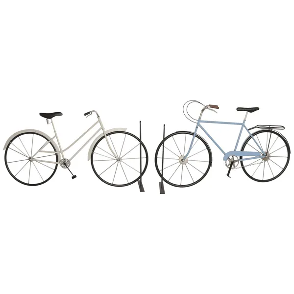 Wall Decoration Home ESPRIT White Black Celeste Bicycle Shabby Chic (2 Units)