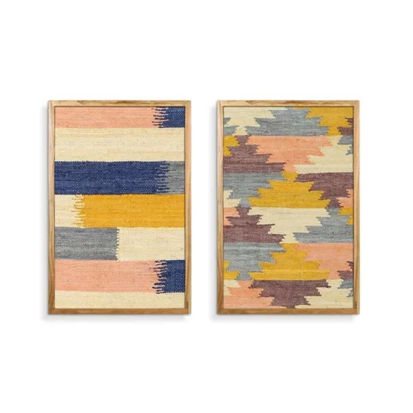 Painting Home ESPRIT Cotton Acacia 75 x 3 x 105 cm (2 Units)