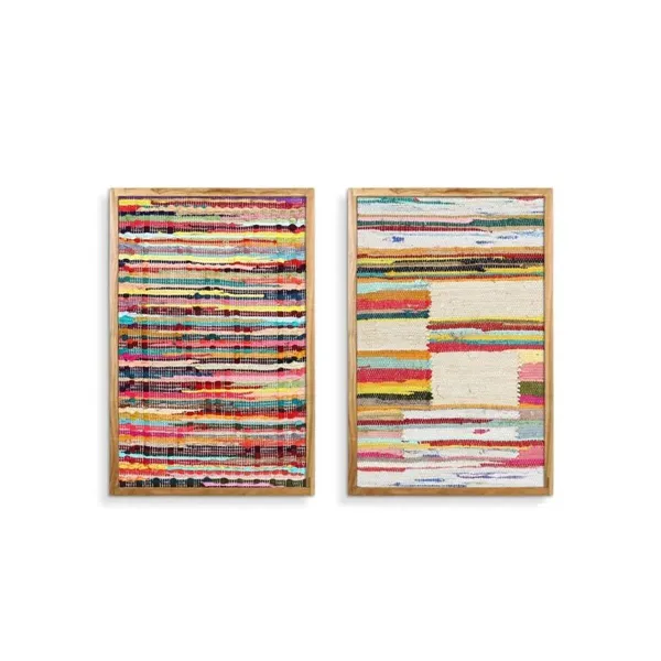 Painting Home ESPRIT Cotton Acacia 60 x 3 x 90 cm (2 Units)