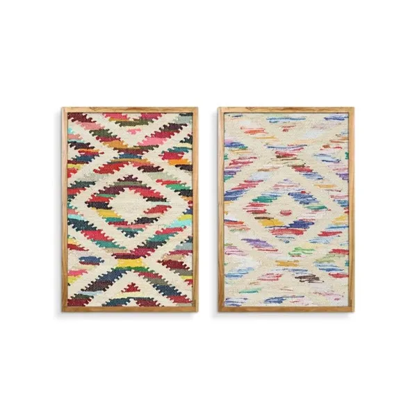 Painting Home ESPRIT Cotton Acacia 60 x 3 x 90 cm (2 Units)