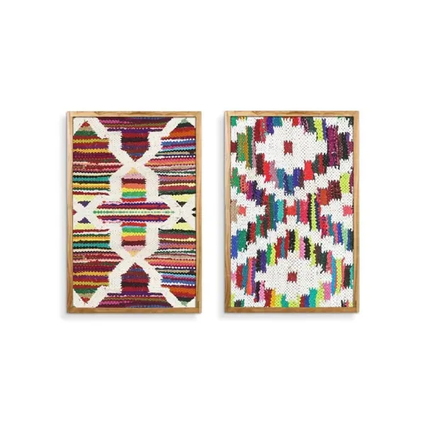 Painting Home ESPRIT Cotton Acacia 40 x 3 x 60 cm (2 Units)