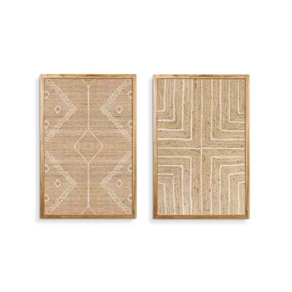 Painting Home ESPRIT Jute Acacia 60 x 3 x 90 cm (2 Units)