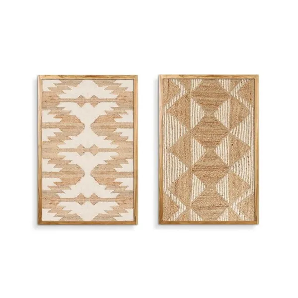 Painting Home ESPRIT Jute Acacia 40 x 3 x 60 cm (2 Units)