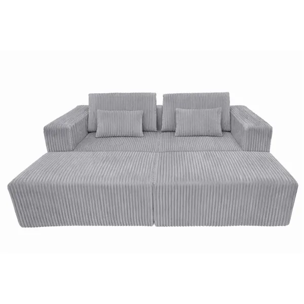Sofa Home ESPRIT Light grey Scandi 220 x 158 x 91 cm