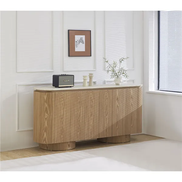 Sideboard Home ESPRIT Light brown Granite MDF Wood 180 x 40 x 85 cm