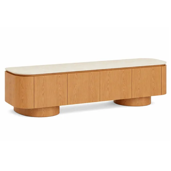 TV furniture Home ESPRIT Light brown 200 X 40 X 45 CM