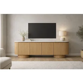 TV furniture Home ESPRIT Light brown 200 X 40 X 45 CM