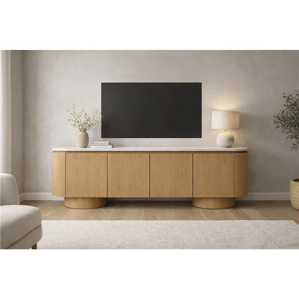 TV furniture Home ESPRIT Light brown 200 X 40 X 45 CM