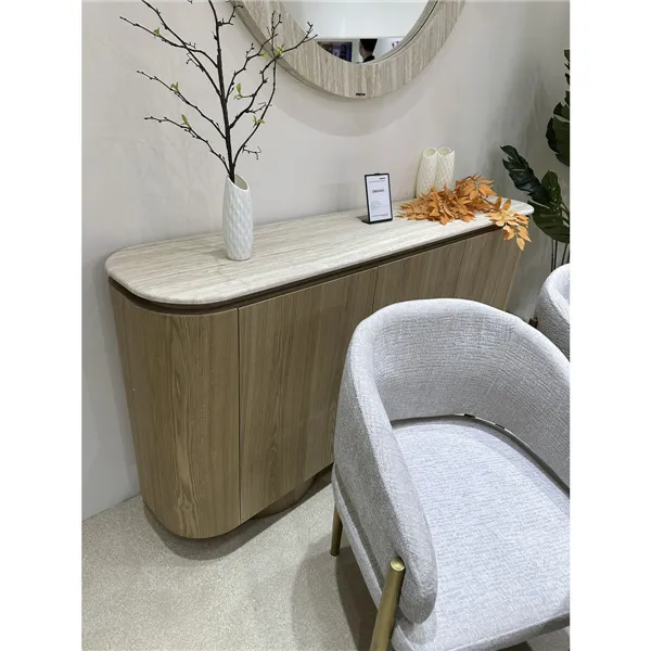 Dining Table Home ESPRIT Light brown Granite MDF Wood 180 x 90 x 75 cm