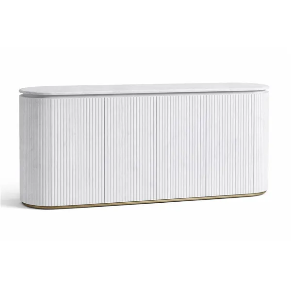 Sideboard Home ESPRIT White Granite MDF Wood 180 x 40 x 85 cm