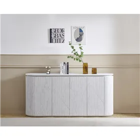 Sideboard Home ESPRIT White Granite MDF Wood 180 x 40 x 85 cm